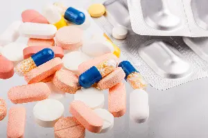 Assorted pills representing drug possession, a common misdemeanor charge in Las Vegas.