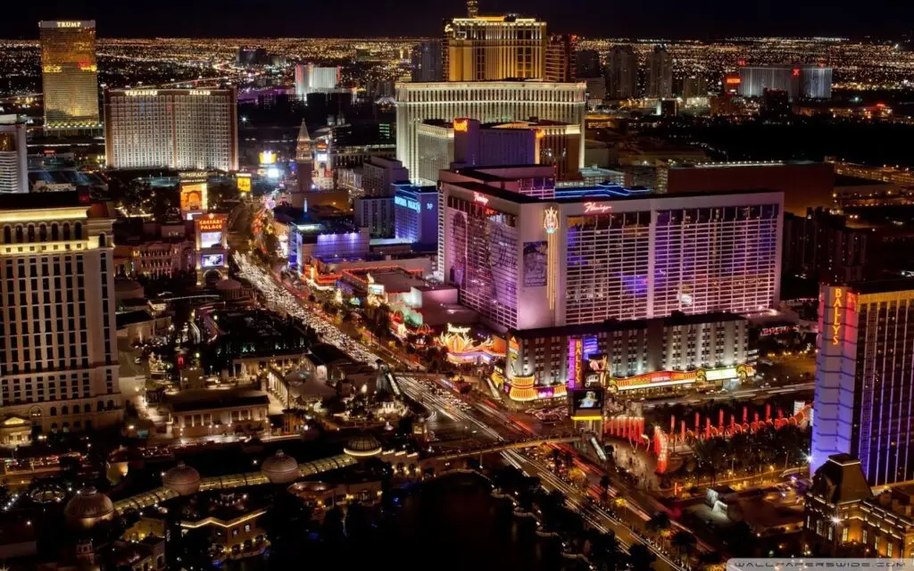 a Las Vegas city skyline in the background, areas for jail in LV
