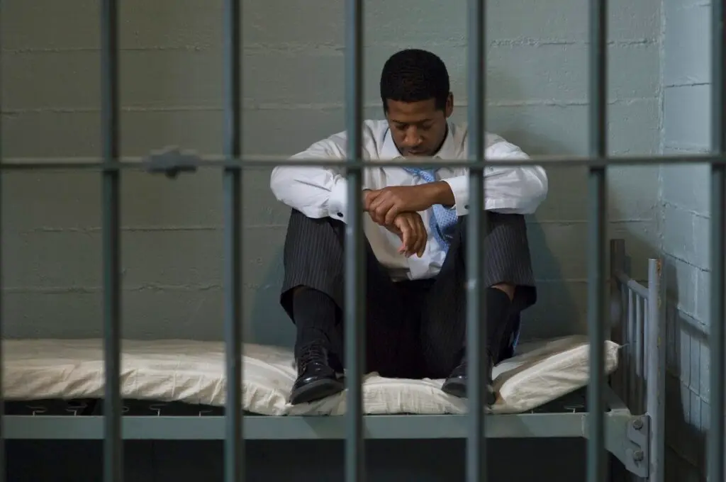african american male in jail cell in las vegas