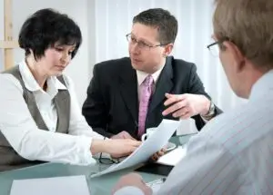 lawyer working with bail bonds person