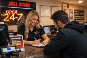 all star bail bonds las vegas staff member helping a client